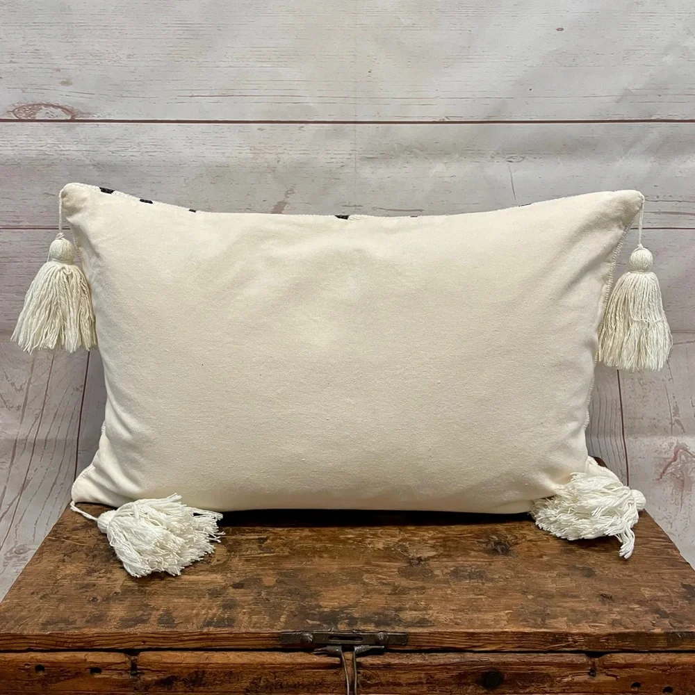 Aztec Cotton Fringe/Tassel throw pillow shams with zippers (set of 2)